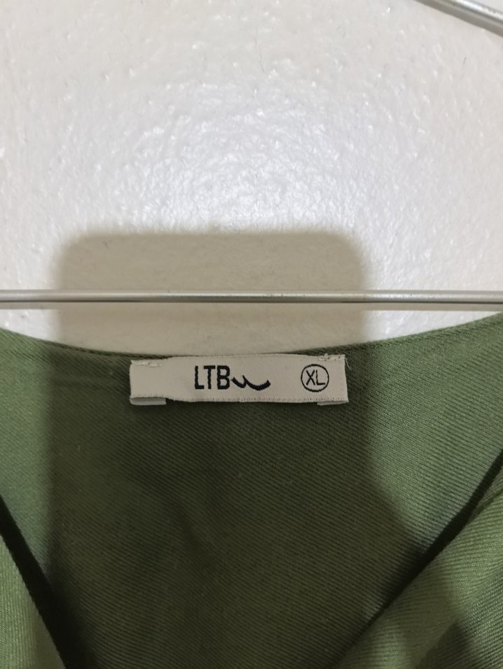 Kadın Haki Uzun pamuklu Elbise - Görsel 4