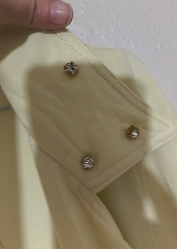 Sarı Uzun pamuklu Ceket - Görsel 3