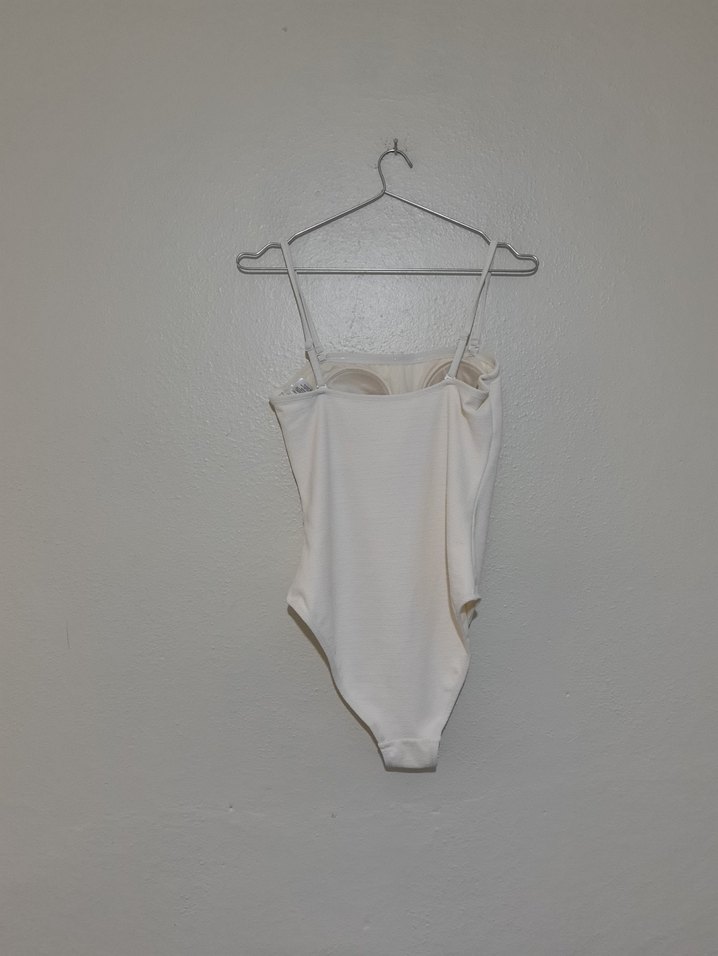 Beyaz İnce Askılı Kadın body - Görsel 3