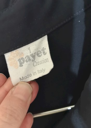 Düğmeli Siyah ipek Uzun Kollu Gömlek - Görsel 4