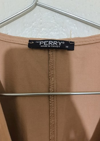 Bej Keten V Yakalı Rahat Kesim Uzun Elbise - Görsel 2