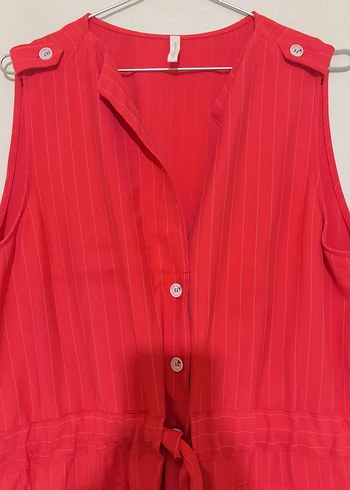 Kırmızı Kolsuz Midi Elbise - Görsel 2