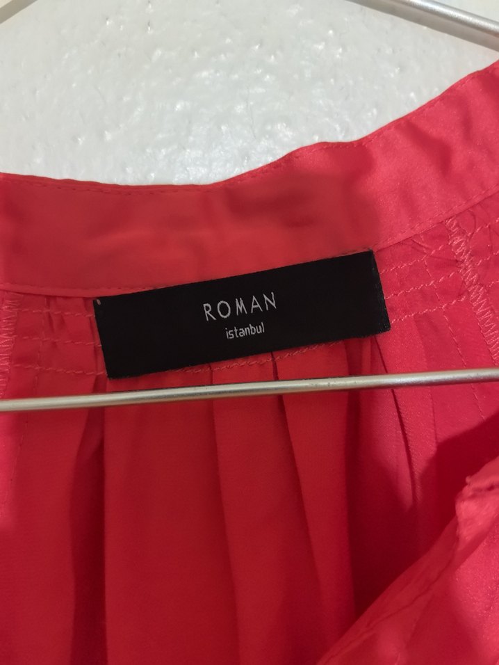 Kırmızı Uzun Kollu V Yaka Kadın tunik - Görsel 2