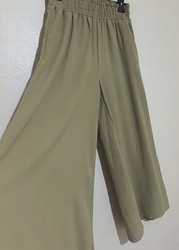 Kadın Haki Uzun Pilili Bol Pantolon - Görsel 2