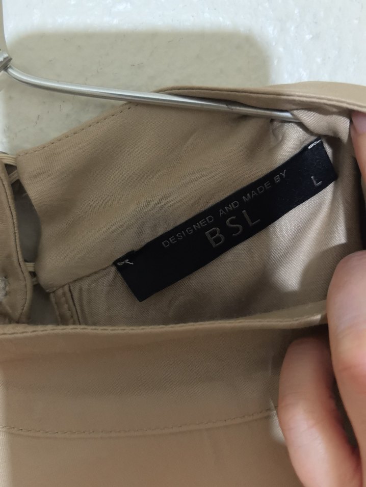 Bej Drapeli Uzun ipek Elbise - Görsel 4