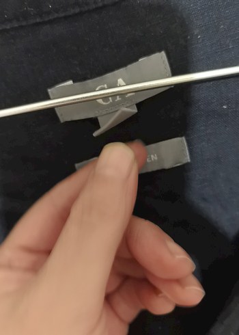 Siyah Keten Rahat Kesim Kadın elbise - Görsel 3