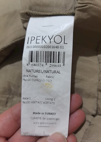 Bej Kadın ipek Pantolon - Görsel 5