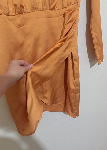 Drapeli Uzun Kollu Midi Elbise - Görsel 3