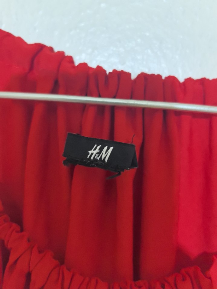 Uzun Kırmızı Askılı Salaş Elbise - Görsel 3