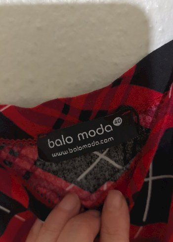 Kırmızı Bağlama Desenli salopet - Görsel 3