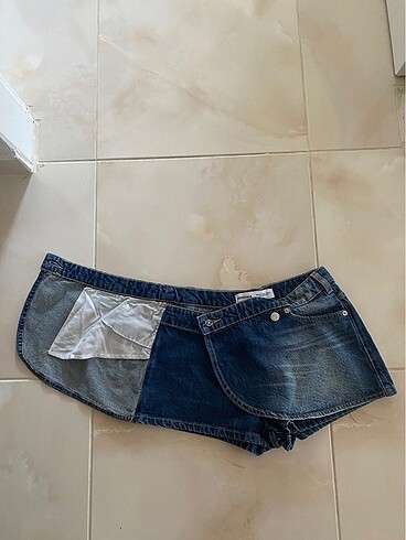 xs Beden lacivert Renk Bershka Denim Şort Etek