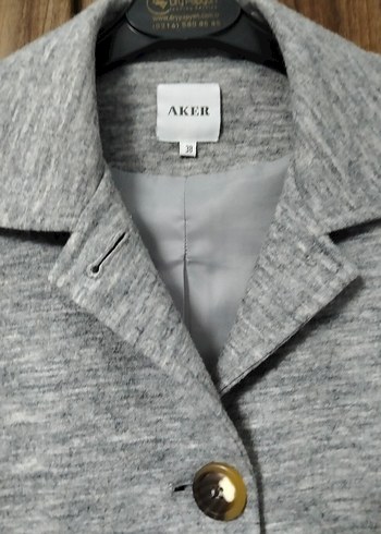 Aker Aker Düğmeli Gri Kaban