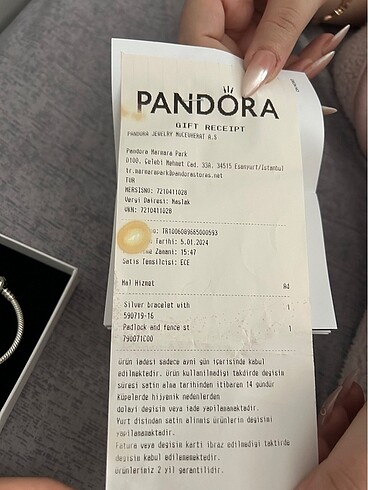 Beden gri Renk orjinal pandora bileklik