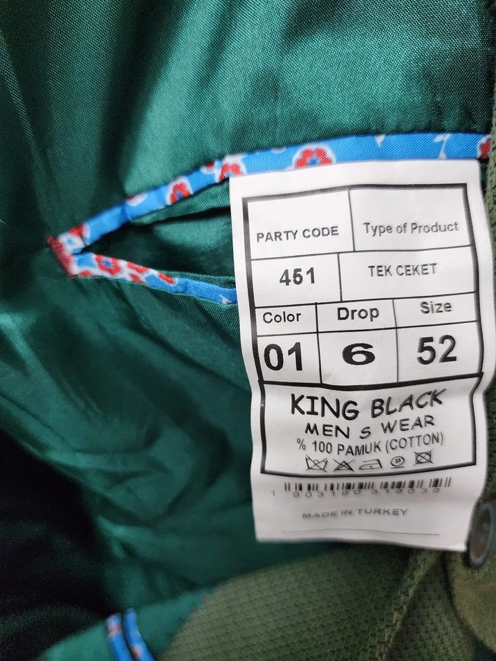 Yeşil Erkek Ceket, Düğmeli, Regular Fit - Görsel 3