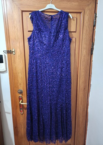 Parlak Lacivert Uzun Abiye Elbise - Görsel 2