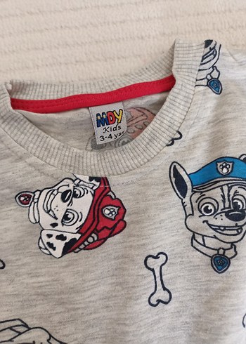 Gri Baskılı Çocuk Pijaması Takımı - Görsel 4