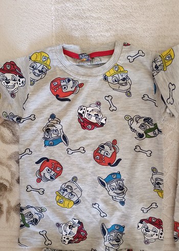 Gri Baskılı Çocuk Pijaması Takımı - Görsel 2