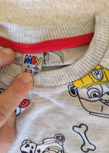 Gri Baskılı Çocuk Pijaması Takımı - Görsel 3