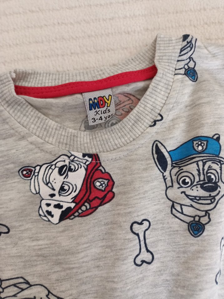 Gri Baskılı Çocuk Pijaması Takımı - Görsel 4