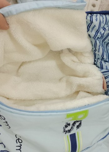 Mavi Nakışlı Örgü Bebek Tulumu - Görsel 10