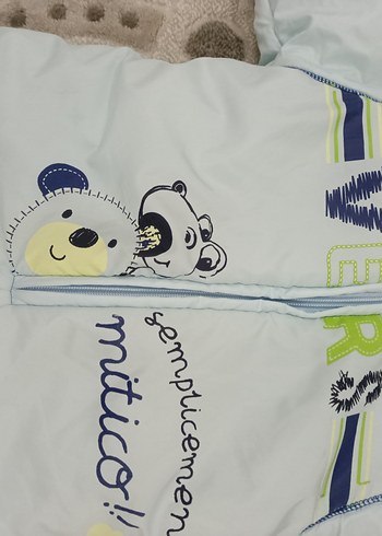 Mavi Nakışlı Örgü Bebek Tulumu - Görsel 14