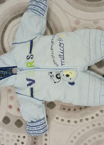 Mavi Nakışlı Örgü Bebek Tulumu - Görsel 13