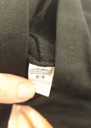 Gri Baskılı Fiyonklu Kedi Kapüşonlu Sweatshirt - Görsel 2