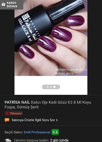  Beden Patrisa Nail Oje 