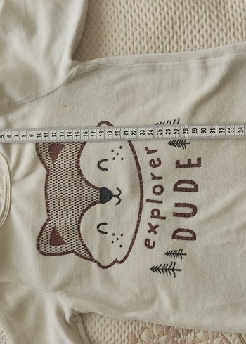 4 Yaş Beden kahverengi Renk Kahverengi Erkek Çocuk Sweatshirt, Peluş Detaylı