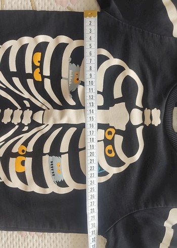 4 Yaş Beden Erkek Çocuk Siyah Kafesli Baskılı Sweatshirt