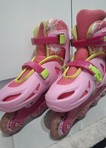 Pembe Baskılı Kız Pateni Ayakkabısı
