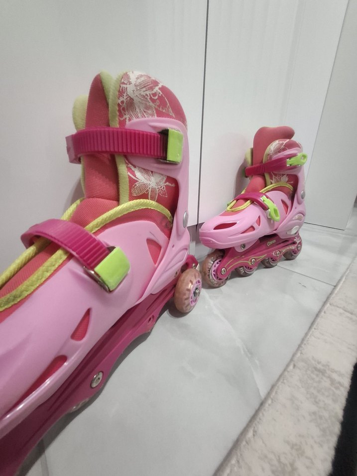 Pembe Baskılı Kız Pateni Ayakkabısı - Görsel 3