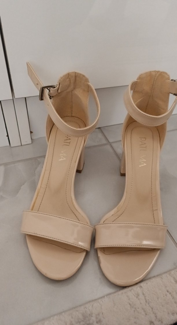 Bej Klasik Topuklu Kadın Sandalet ayakkabı - Görsel 4
