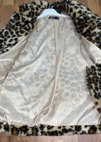 Leopar Desenli Kadın Suni Kürk Ceket - Görsel 4