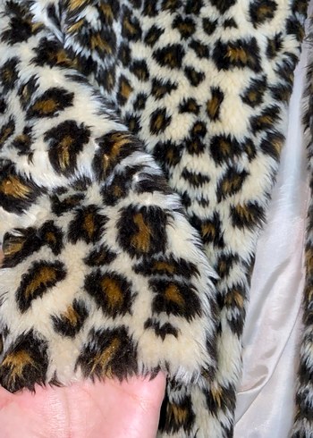 Leopar Desenli Kadın Suni Kürk Ceket - Görsel 2