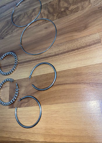 Zincir Detaylı gümüş Renk Kadın Küpeleri - Görsel 3