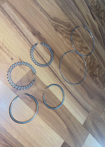 Zincir Detaylı gümüş Renk Kadın Küpeleri - Görsel 2