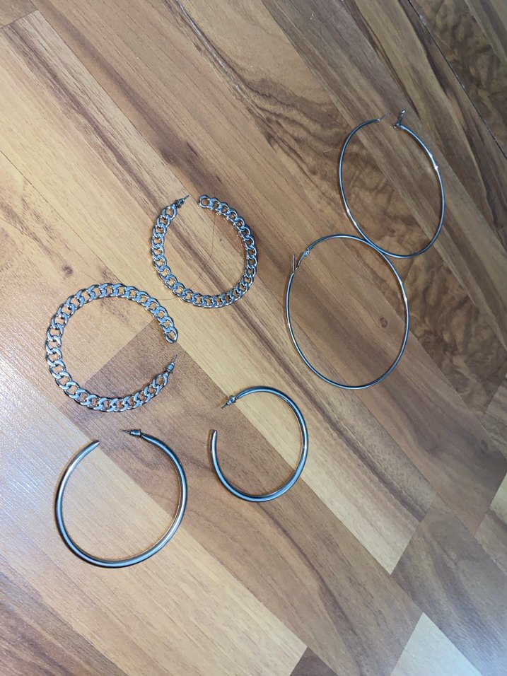 Zincir Detaylı gümüş Renk Kadın Küpeleri - Görsel 2