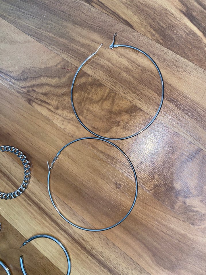 Zincir Detaylı gümüş Renk Kadın Küpeleri - Görsel 4