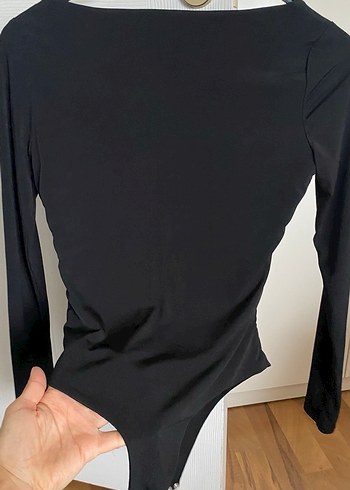 Siyah V Yaka Uzun Kollu Kadın Bluz - Görsel 5