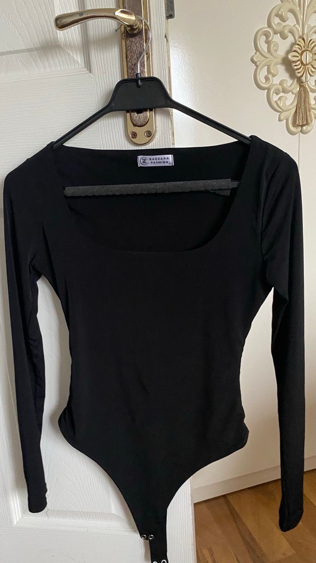 Siyah V Yaka Uzun Kollu Kadın Bluz - Görsel 4