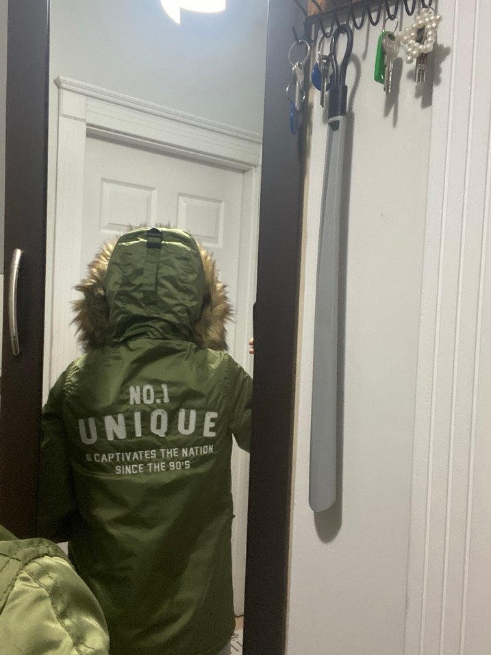 Kadın Haki Kamuflaj Kürklü Kışlık Mont - Görsel 5