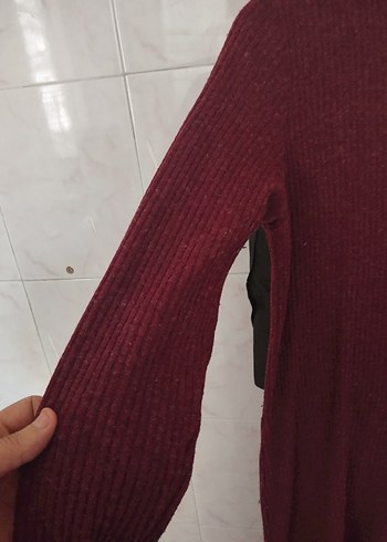 m Beden bordo Renk Bordo Uzun Kollu Uzun Elbise