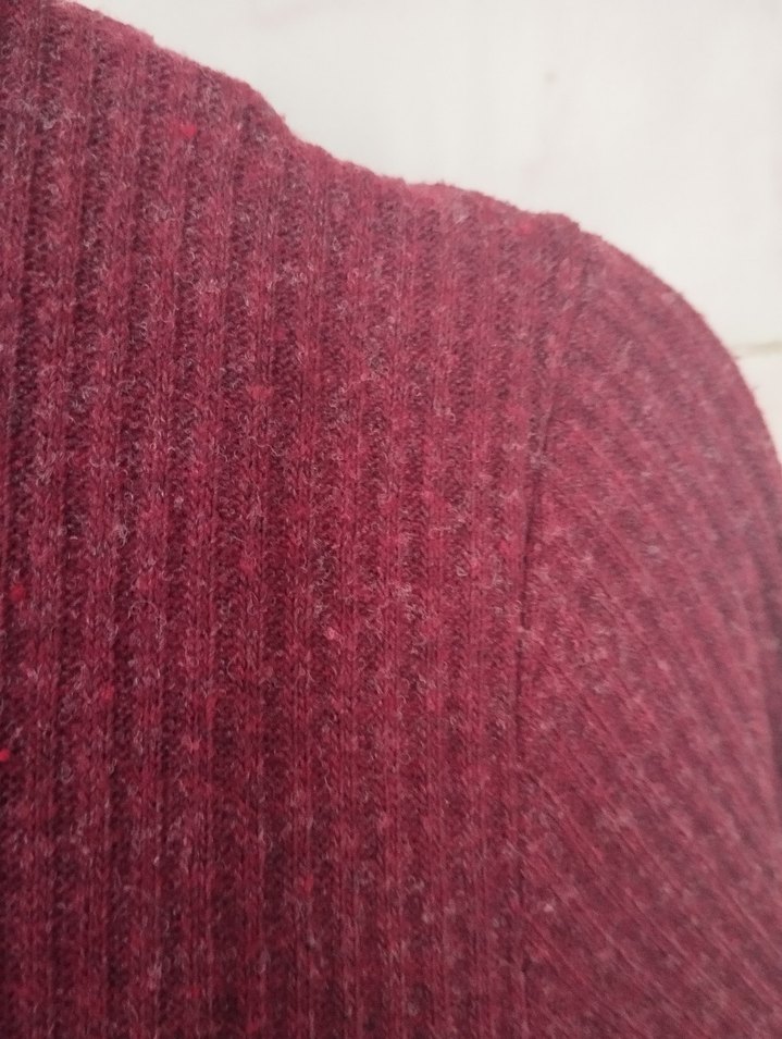 Bordo Uzun Kollu Uzun Elbise - Görsel 3