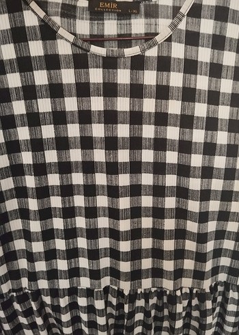 Gri Ekose Desenli Piliseli Uzun Elbise - Görsel 5