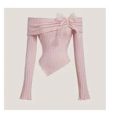 Shein clean girl toz pembe bluz