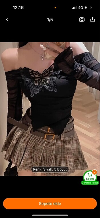 Kelebek detaylı bluz vintage gotik