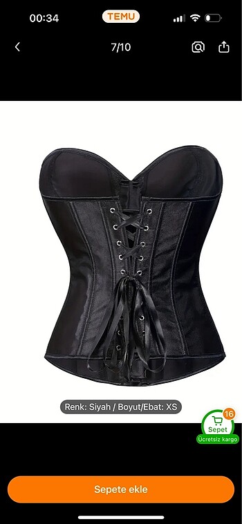 s Beden siyah Renk Siyah saten vintage gotik korse shein