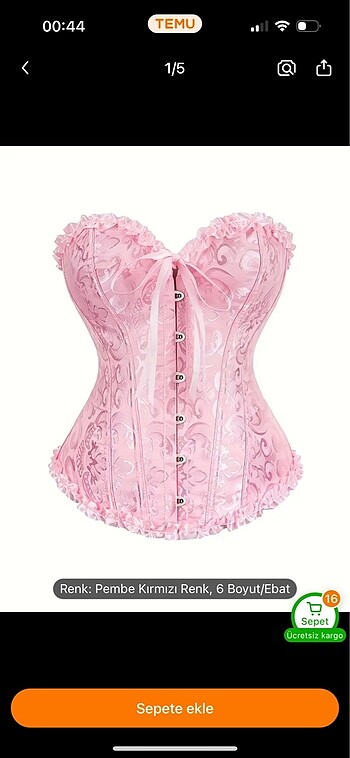 Toz pembe ???? vintage gotik korse shein