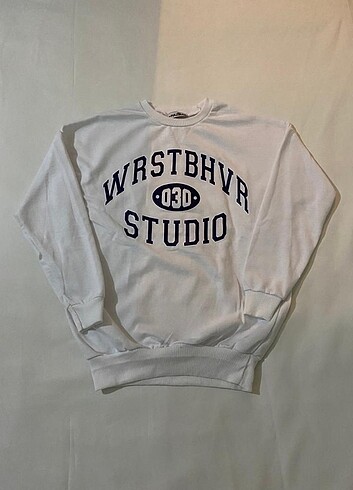 Beyaz WRSTBHVR Oversize Sweatshirt